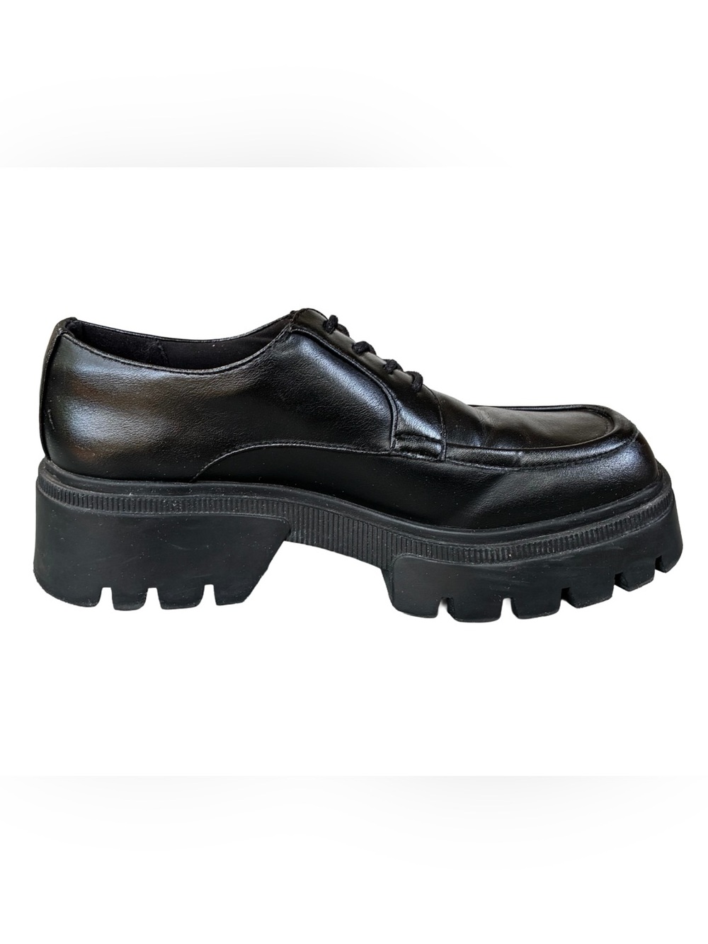 Black Chunky Platform Lace-Up Loafers | Size EU 38 / US 7.5